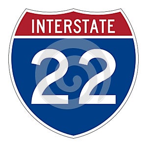 Interstate highway 22 road sign