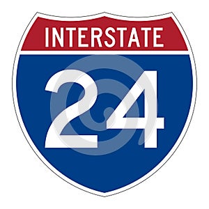 Interstate highway 24 road sign