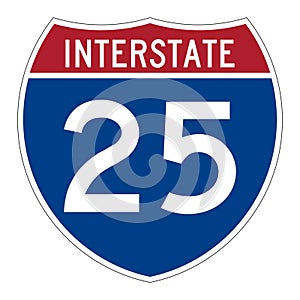 Interstate highway 25 road sign