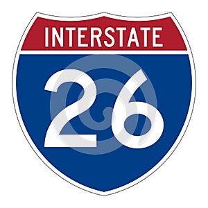 Interstate highway 26 road sign