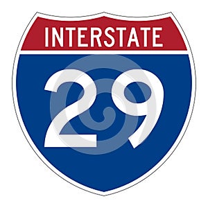 Interstate highway 29 road sign