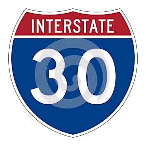 Interstate highway 30 road sign
