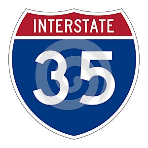 Interstate highway 35 road sign