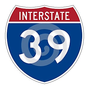 Interstate highway 39 road sign