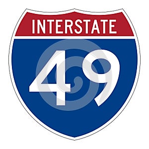 Interstate highway 49 road sign