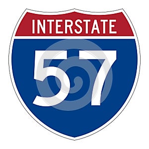 Interstate highway 57 road sign