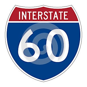 Interstate highway 60 road sign