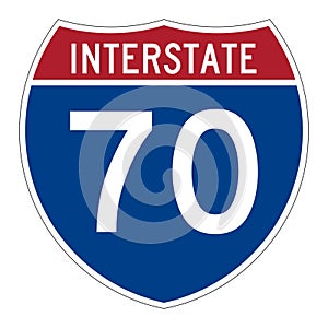 Interstate highway 70 road sign