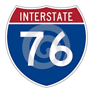 Interstate highway 76 road sign