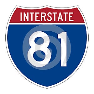 Interstate highway 81 road sign