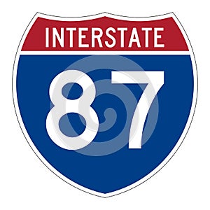 Interstate highway 87 road sign