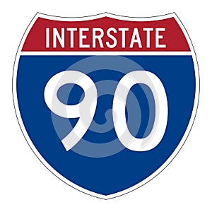 Interstate highway 90 road sign