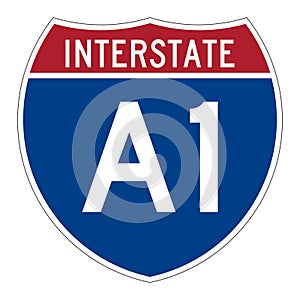 Interstate highway A1 in Alaska road sign