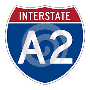 Interstate highway A2 in Alaska road sign