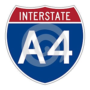 Interstate highway A4 in Alaska road sign