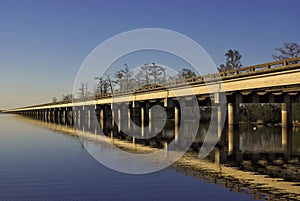 Interstate Highway Bridge crossing a lake