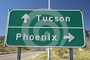 A interstate highway sign in Arizona