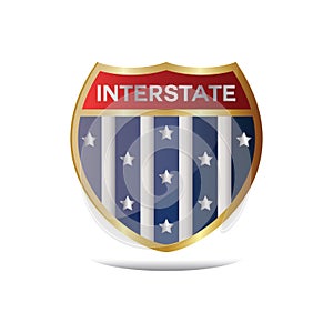 interstate highway sign. Vector illustration decorative design