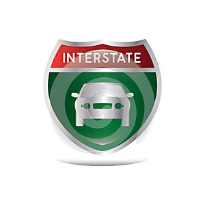 interstate highway sign. Vector illustration decorative design