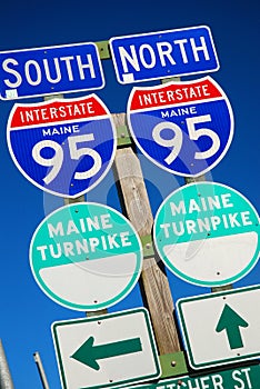 Interstate Highway signs in Maine