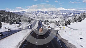 Interstate Highway in Snowy Mountains