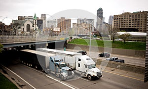 Interstate Highway Traffic Flows Arouund Detroit Michigan Metro photo