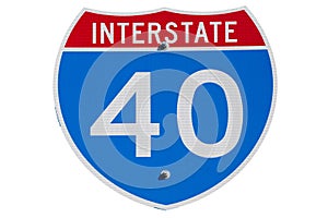 Interstate I-40 sign