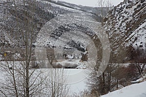 Snowy On-ramp to Interstate 70 photo