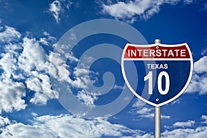 Interstate road sign Texas