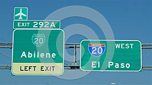 Interstate signs to Abilene and El Paso TX photo