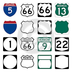Interstate and US Route signs