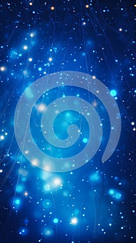 Interstellar Connections: A Glowing Digital Banner of Blue Light