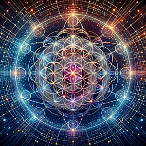 Interstellar Symphony, The Cosmic Dance of the Flower of Life Geometry