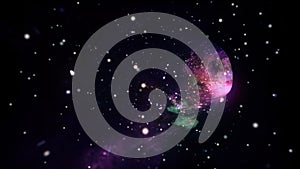 Interstellar travel in hyperspace wormhole portal with stars seamless loop.