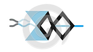 Intertwined Abstract Geometric Shape: Dynamic Design Element, vector design Generative AI