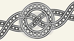Intertwined Abstract Knotwork Pattern, vector design Generative AI