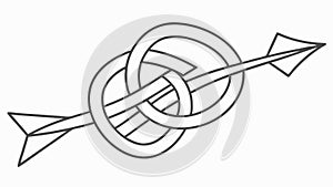 Intertwined arrows, complex paths, vector design Generative AI