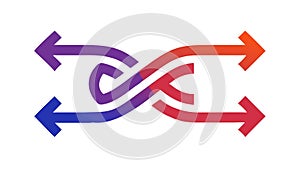 Intertwined Arrows Exchange Interaction Icon, vector design Generative AI