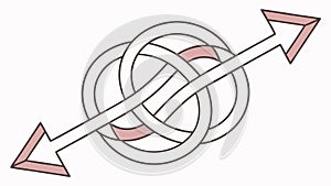 Intertwined Arrows Loop Symbolizing Connection Vector, vector design Generative AI