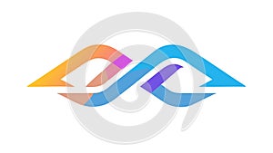 Intertwined arrows, symbolizing endless loop and connection. vector design Generative AI