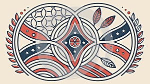 Intertwined Circular Patterns - Abstract Geometric Design Element, vector design Generative AI