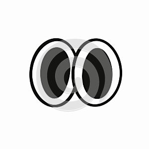 Intertwined circular shape with bold lines creating a graphic design silhouette