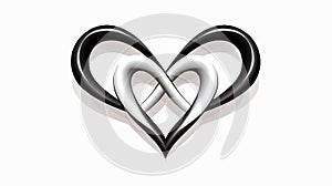 Intertwined Connected Hearts Vector Symbol Cartoon