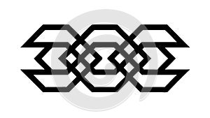 Intertwined Geometric Pattern, Abstract Knot Design. vector design Generative AI