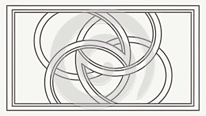 Intertwined Geometric Rings Pattern, vector design Generative AI