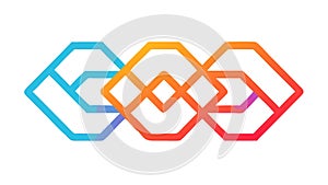 Intertwined Geometric Shapes, Abstract Fluid Connection. vector design Generative AI