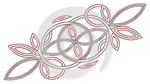 Intertwined Geometric Shapes Decorative Pattern, vector design Generative AI