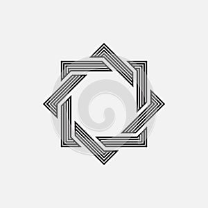 Intertwined geometric shapes