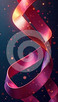 Intertwined glossy ribbons, dynamic metallic swirls, digital, dynamic