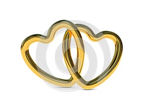 Intertwined gold heart rings